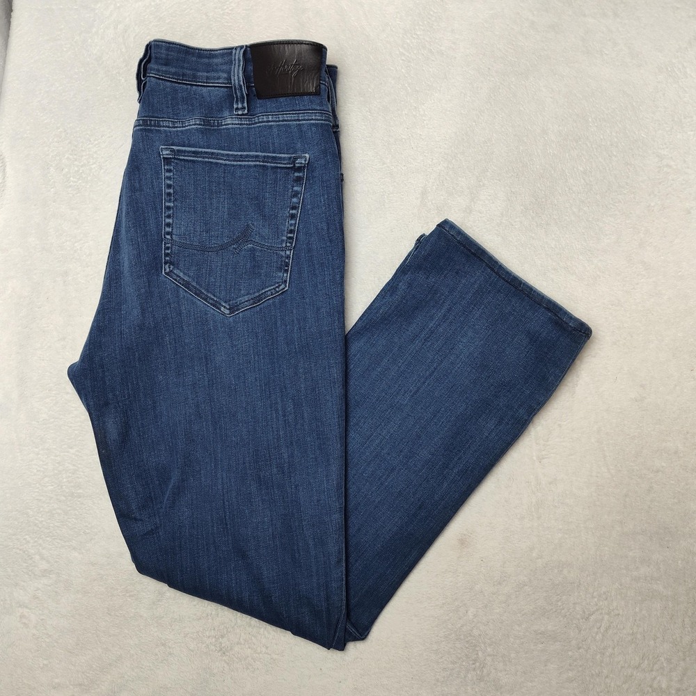34 Heritage Jeans Mens 38x32 Blue Straight Charisma Stretch Comfort Denim
